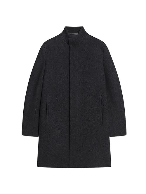 Men's Belvin Melton-Textured Wool-Blend Coat - Charcoal Melange