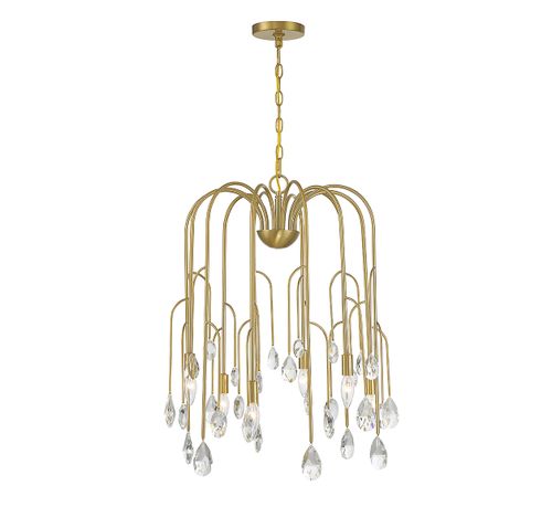Noble Brass Six Light Chandelier from the Anholt Collection