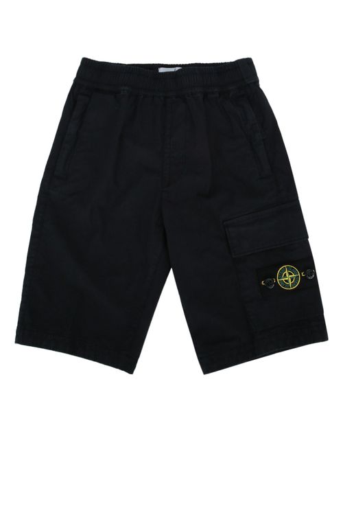 Cargo Pocket Cotton-Elastane Cargo Shorts — Navy