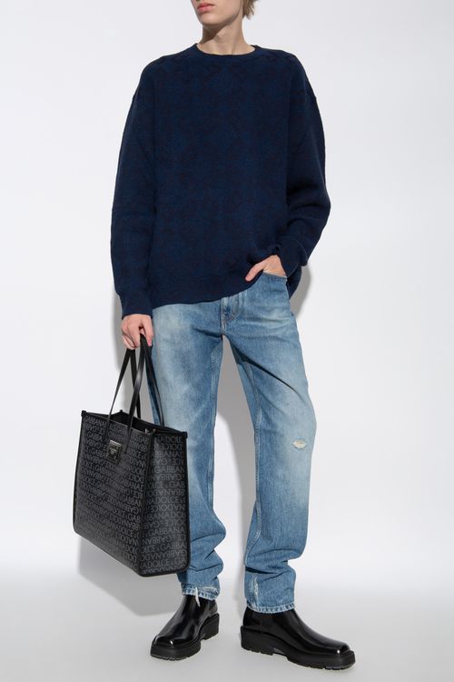 Jeans With Distressing, Men's, Blue