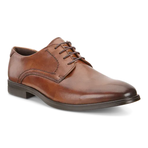 Melbourne - Men's Leather Derby Shoe - Brown