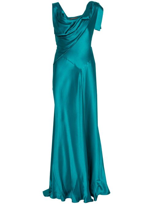 Alberta Ferretti Maxikleid aus Krepp - Blau