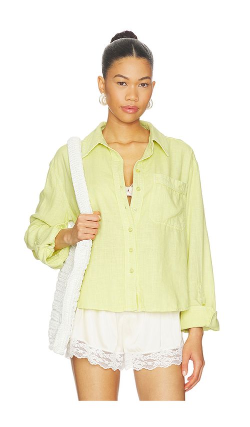 Free People x We The Free Linen Laurel Top in Yellow. L. Also in XS