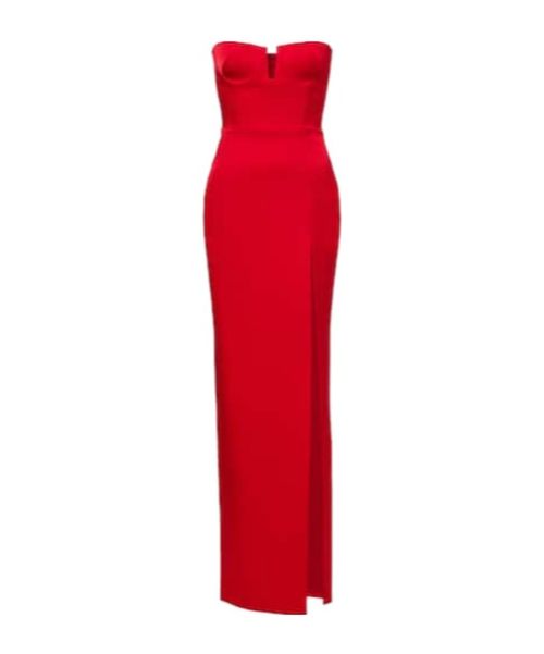 Crêpe satin bustier gown