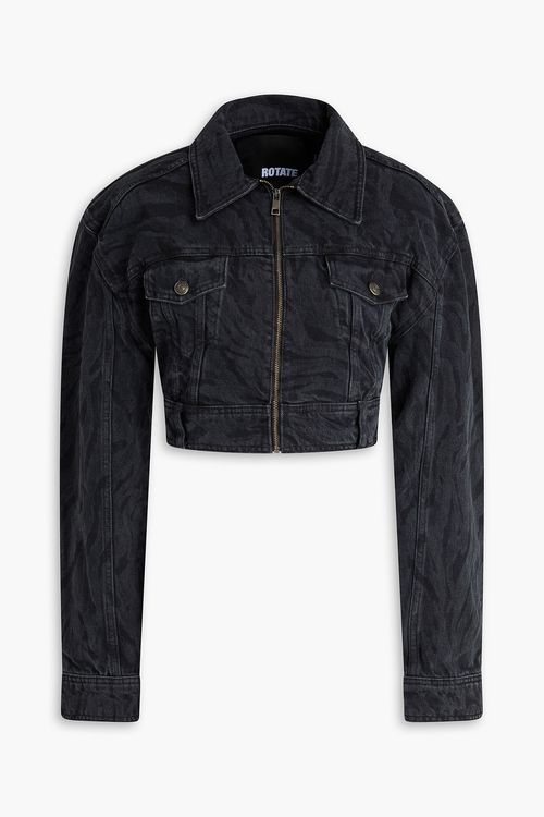 Cropped denim jacket - Black - DE 38