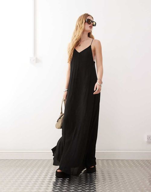 slim fit dress slacks Elegant See-Through V Neck Spaghetti Straps Chiffon Bridesmaid Dresses main image 1