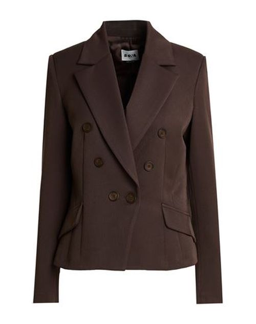 Woman Blazer Chocolate brown Size 8 Polyester, Viscose, Elastane