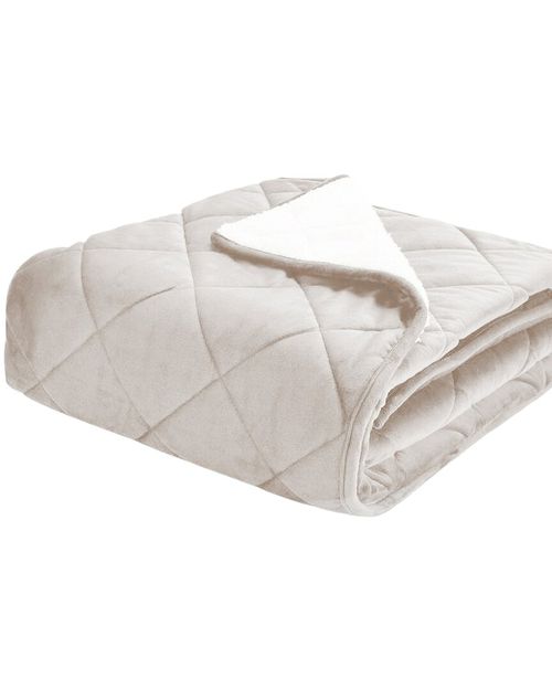 St. James Home Quilted Velvet & Sherpa Foot Pocket Throw