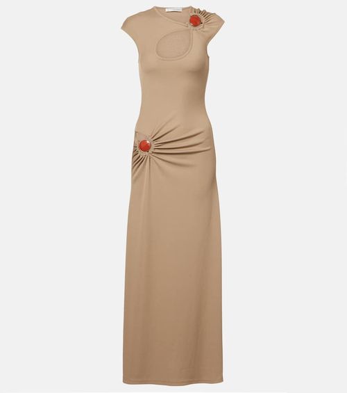 Mineral Stone embellished jersey maxi dress
