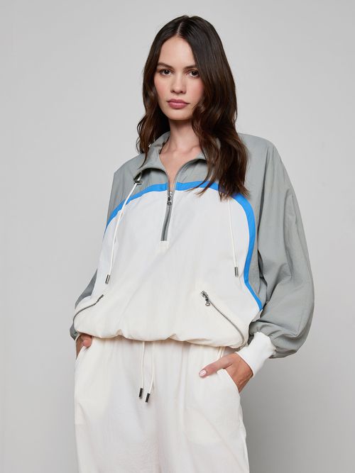 Aurelia Windbreaker In Light Grey/regatta Blue/ivory