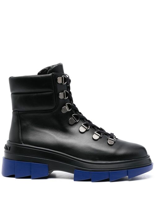 Lace-up leather boots - Blue