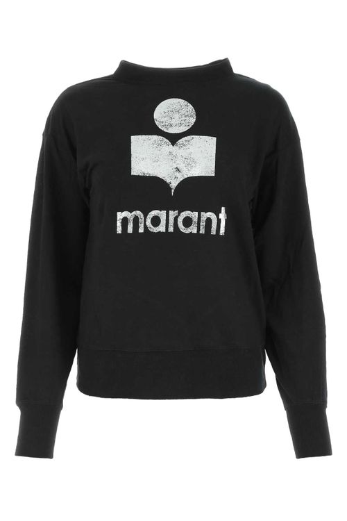 Logo-Printed Linen Sweater — Black