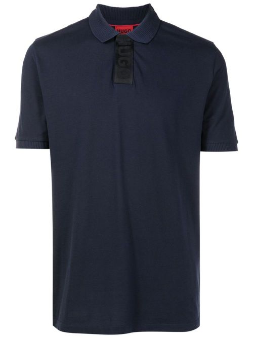 Logo-print cotton polo shirt - Blue
