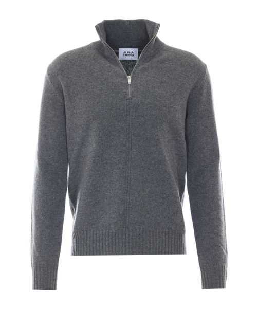 Long-sleeve zip-up cardigan