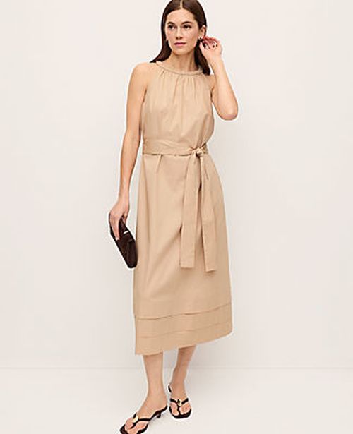 Ann Taylor Halter Flare Midi Dress