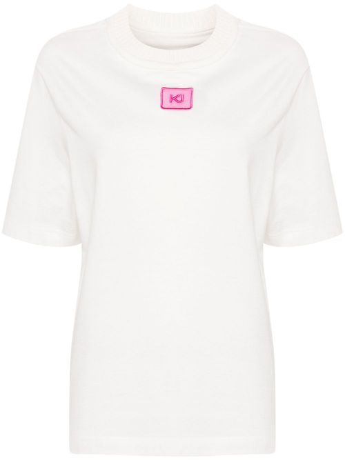 Logo-embroidered cotton T-shirt - White