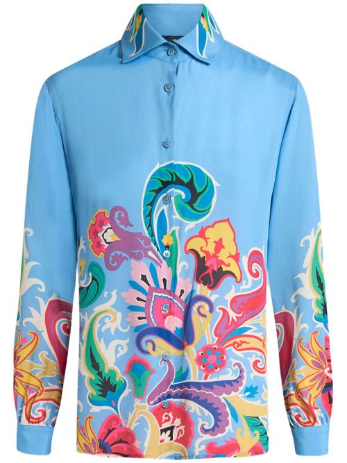 Floral-print shirt - Blue