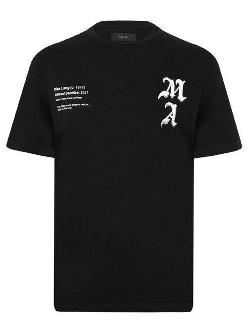 Amiri Wes Lang Checker kull T-hirt in Black - Black