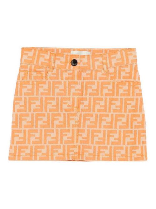 All Over Ff-Motif Denim Miniskirt