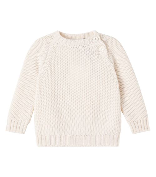 Baby Jonas waffle-knit wool-blend sweater