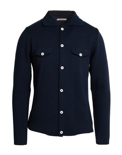 Man Cardigan Midnight blue Size XXL Modal, Wool