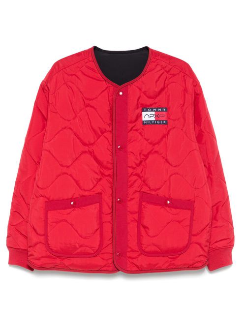 X Mercedes logo-patch bomber jacket - Red