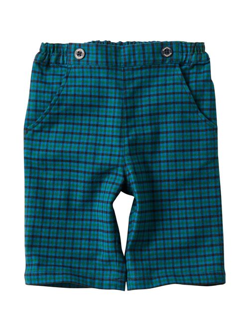 Plaid cotton-blend shorts - Blue