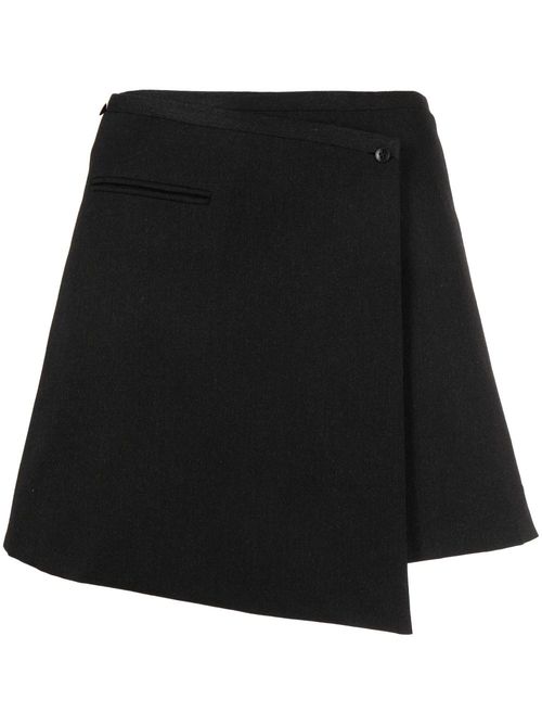 Asymmetric mini skirt - Black