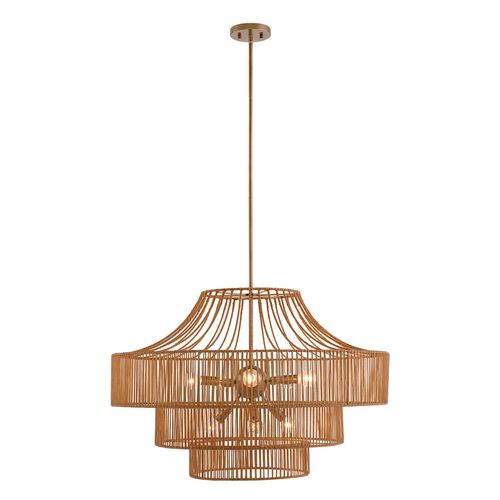 Medlock 8-Light Outdoor Chandelier in Burnished Bra