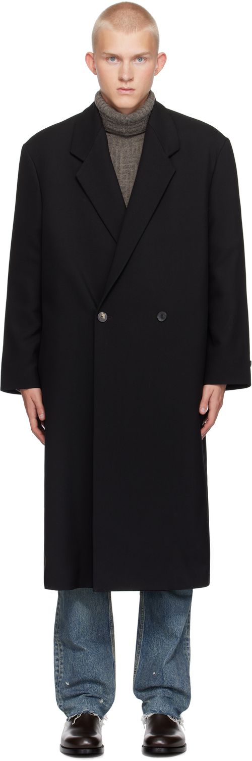 Fear of God Black Wool Gabardine Classic Coat