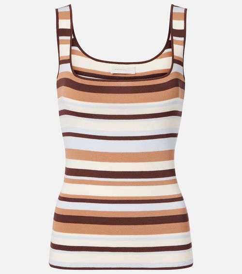 Faithfull Enya striped knitted cotton-blend top