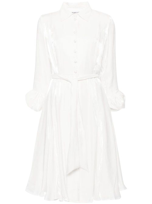 Carina satin shirtdress - White