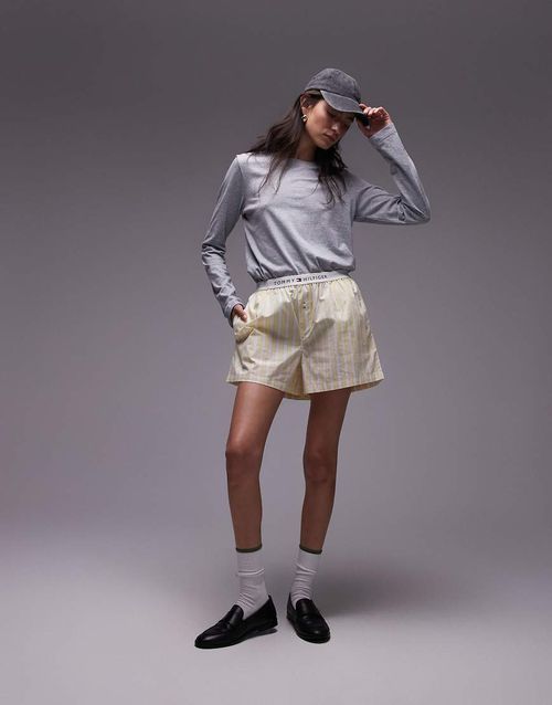 Poplin boxer shorts in butter yellow stripe