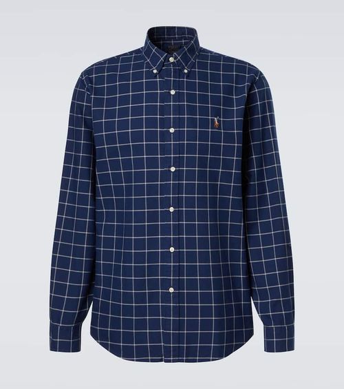 Checked cotton poplin shirt