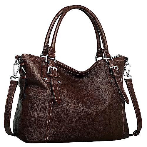 HESHE Genuine Leather Purses and Handbags for Women Designer Tote Satchel Top Handle Shoulder Bags Hobo Crossbody Bag