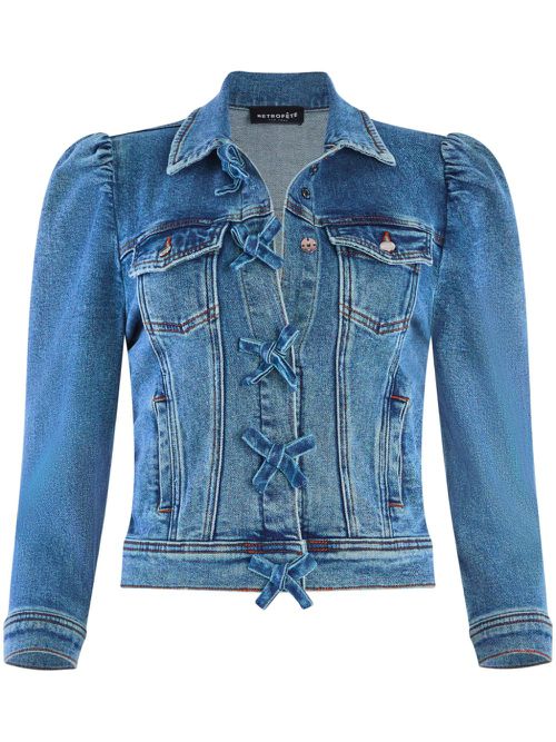 Mauve denim jacket - Black
