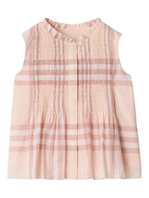 Burberry Kids checked poplin top - Neutrals