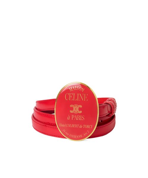 LITTLE MAISON BELT IN TAURILLON LEATHER WITH VARNISHED BUCKLE