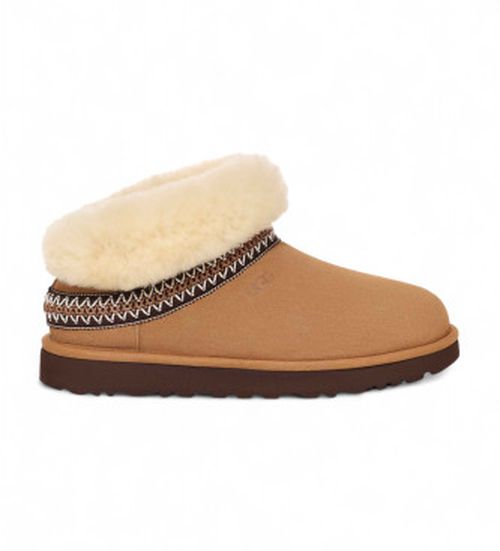 UGG for woman. 1158262 Classic Mini Crescent Leather Ankle Boots brown (36), Flat, None, Casual, Homewear