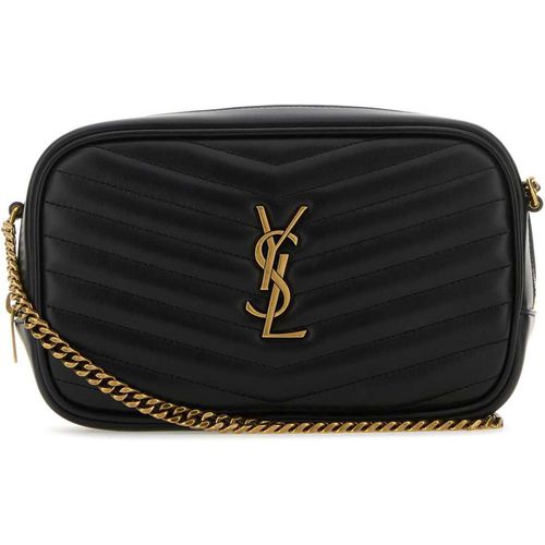 Saint Laurent Black Leather Mini Lou Crossbody Bag