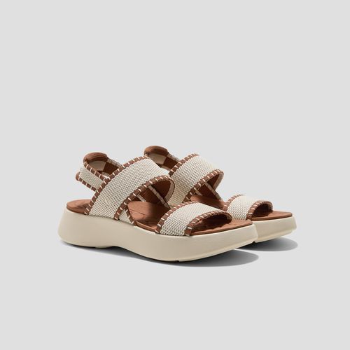 VIVAIA Round-Toe Walker Sandals Kamber|CREAM IVORY & DARK CARAMEL MARBLED