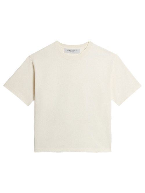 Aged-Effect Cotton T-Shirt With Reverse Logo On The Back
