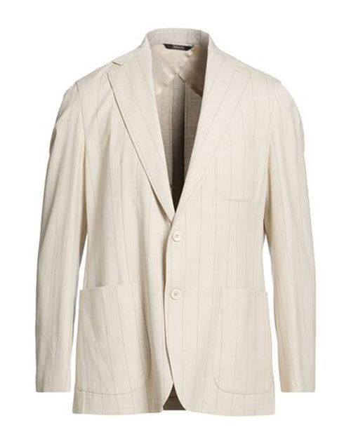 Man Blazer Beige Size 40 Virgin Wool, Silk, Linen, Elastane