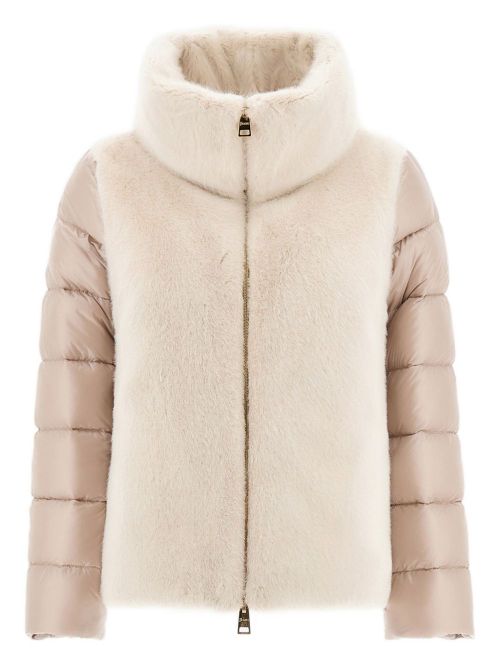 Quilted Wool & Down Down Jacket — Cream