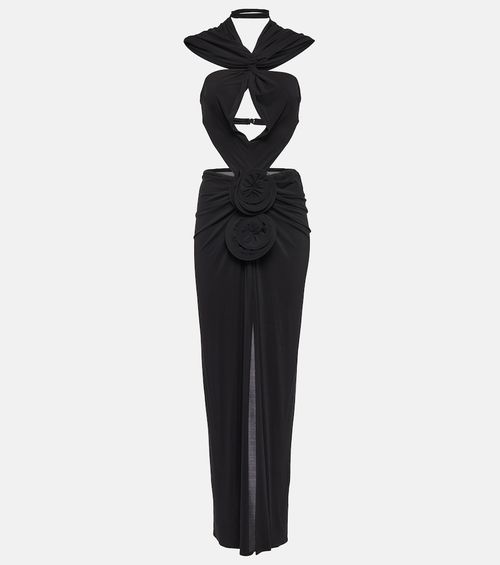 Hooded cutout midi dress