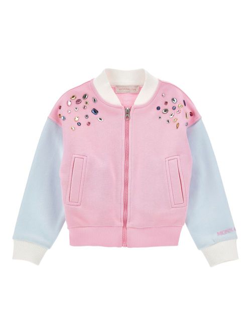 Jewel-embellished bomber jacket - Pink