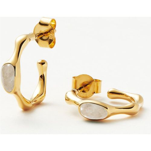 Magma Gemstone Small Hoop Earrings | Gold Plated