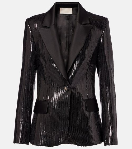 Sequined satin blazer