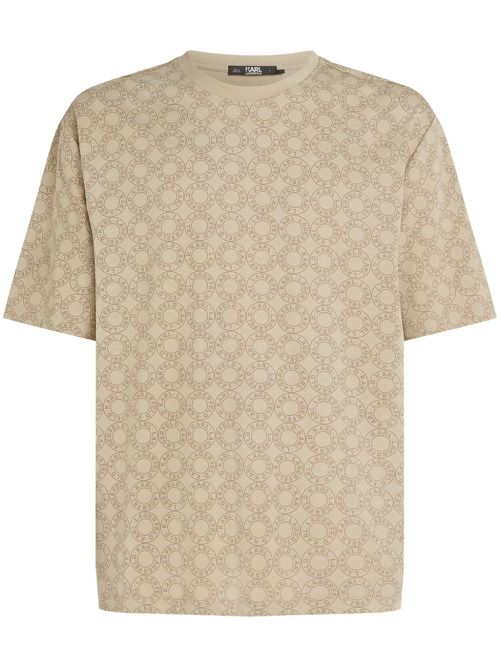 Circle logo pattern T-shirt - Neutrals