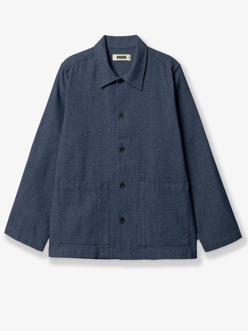 Cotton-Blend Denim Jacket — Blue